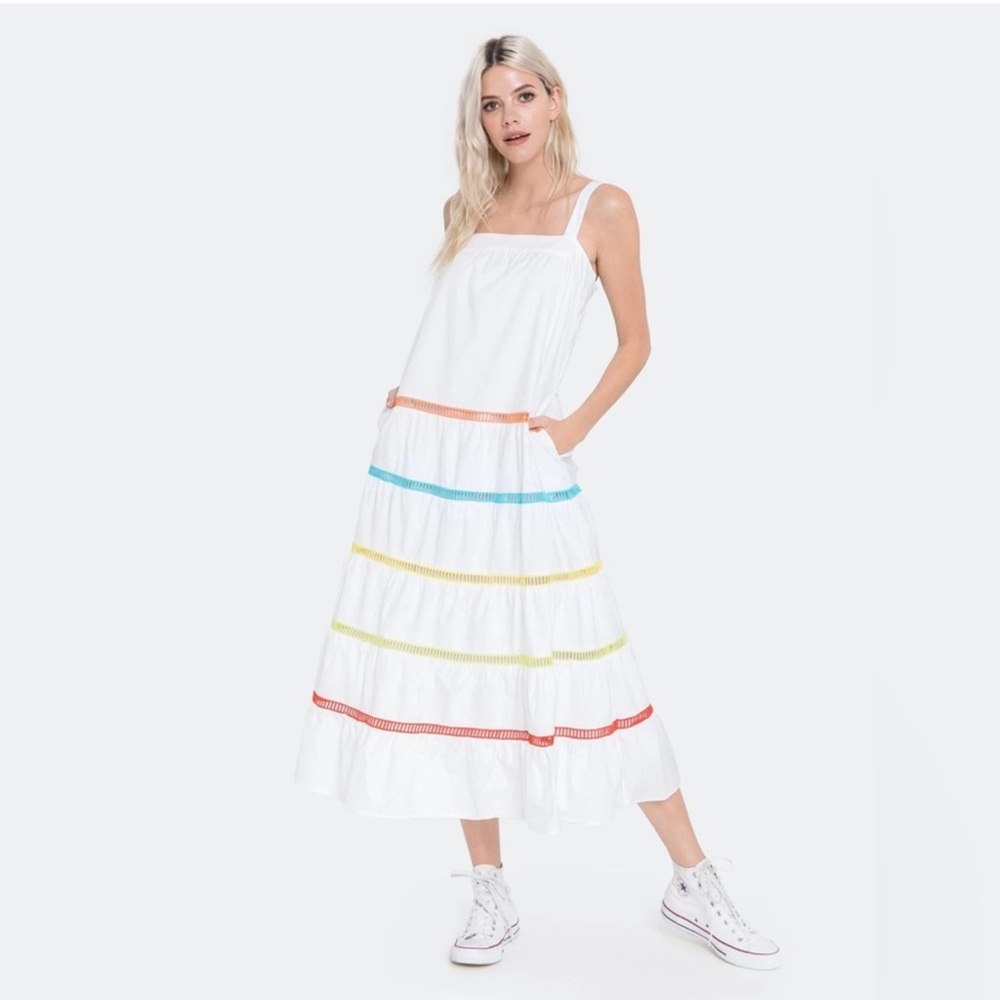 ENGLISH FACTORY Color Trim Sleeveless Maxi Dress Size XS